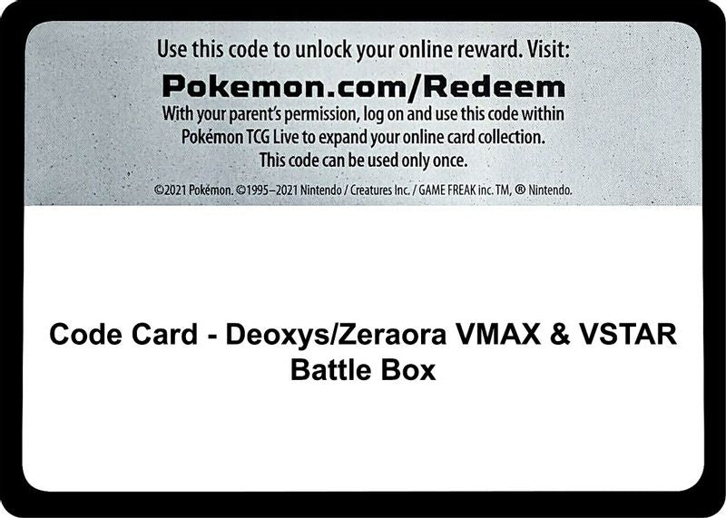  Pokémon TCG: Deoxys/Zeraora VMAX & VSTAR Battle Box