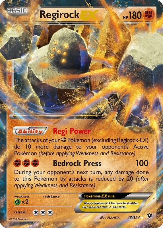 Regirock EX - 43/124 - Ultra Rare