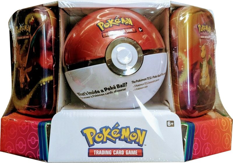 Pokemon - Poke Ball Tin + 2 Kanto Power Mini Tins - Poke Ball