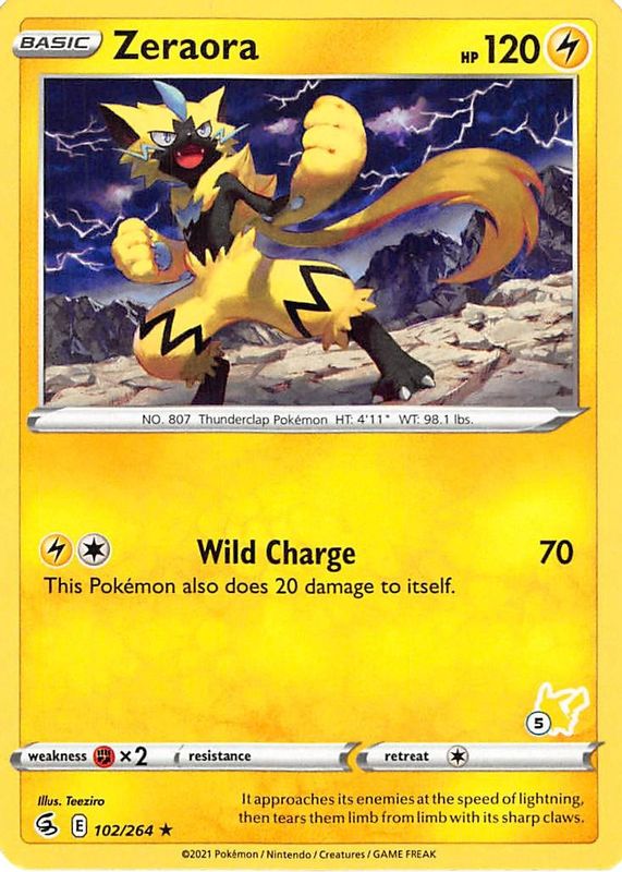 Zeraora - 102/264 (#5 Pikachu Stamped) - 102/264 - Promo