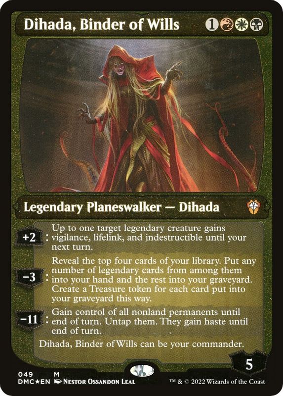 Dihada, Binder of Wills (Display Commander) - Thick Stock - 49 - Mythic