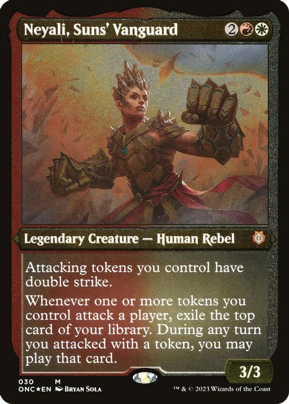 Neyali, Suns' Vanguard (Display Commander) (Foil Etched) - Thick Stock - Mythic