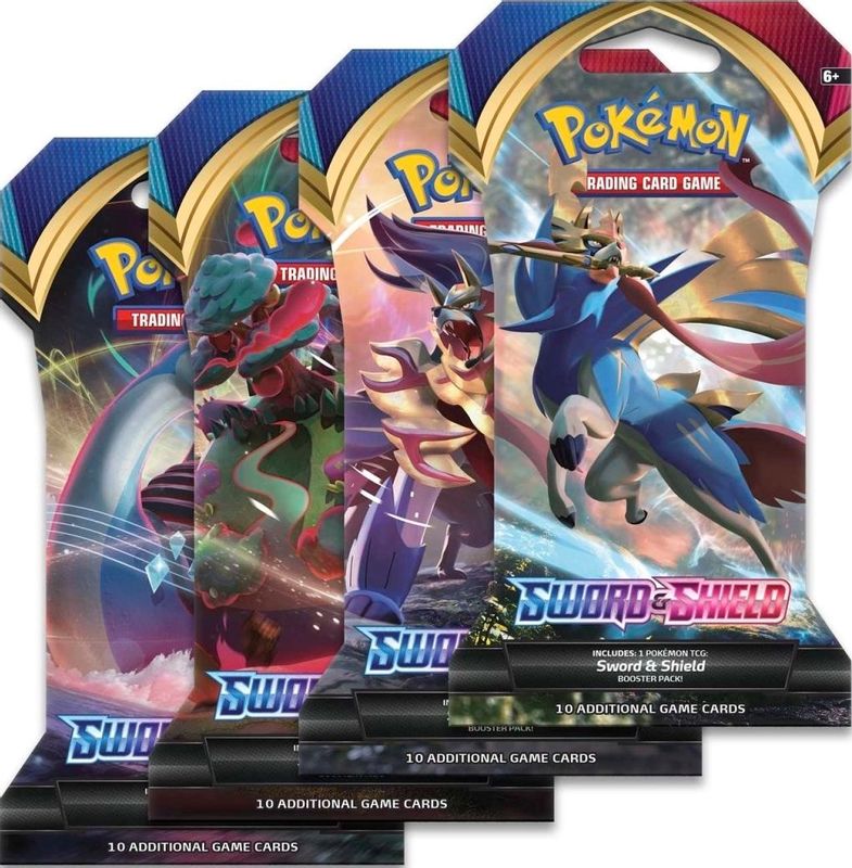 Sword And Shield Base Set Sleeved Booster Pack Art Bundle [Set of 4]