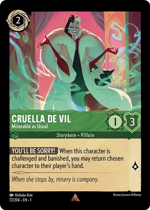 Cruella de Vil - 72/204 - Rare