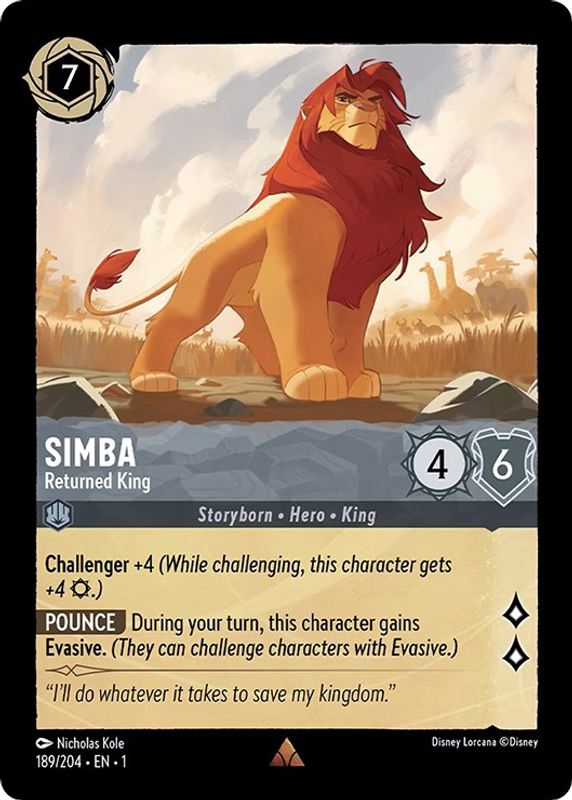 Simba - Returned King - 189/204 - Rare