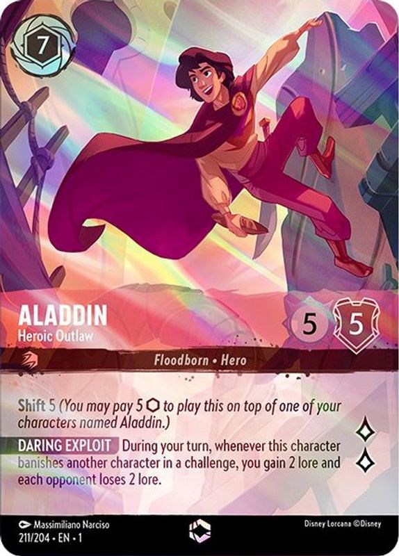 Aladdin - Heroic Outlaw (Alternate Art) - 211/204 - Enchanted