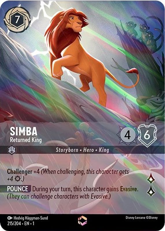 Simba - Returned King (Alternate Art) - 215/204 - Enchanted