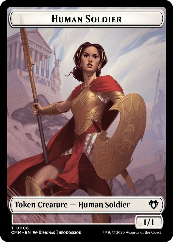 Human Soldier // Emblem - Teferi, Temporal Archmage Double-Sided Token - 6 // 53 - Token