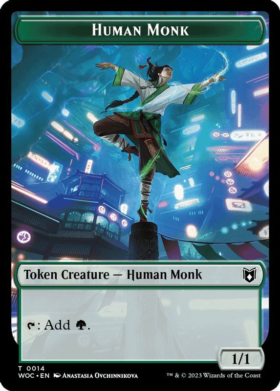 Human Monk // Saproling Double-Sided Token - 14 // 15 - Token