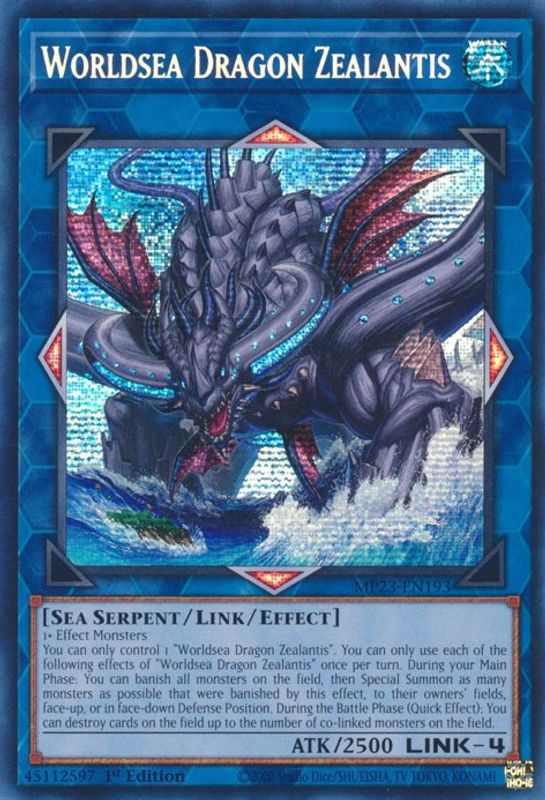 Worldsea Dragon Zealantis - MP23-EN193 - Prismatic Secret Rare