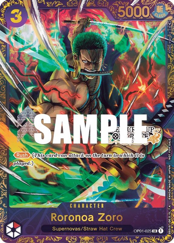 Roronoa Zoro - OP01-025 (Treasure Cup) - OP01-025 - Super Rare