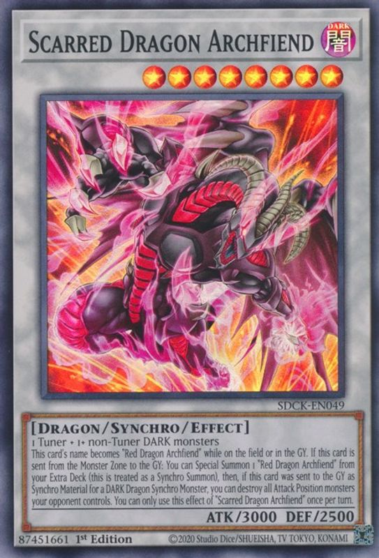 Scarred Dragon Archfiend - SDCK-EN049 - Super Rare