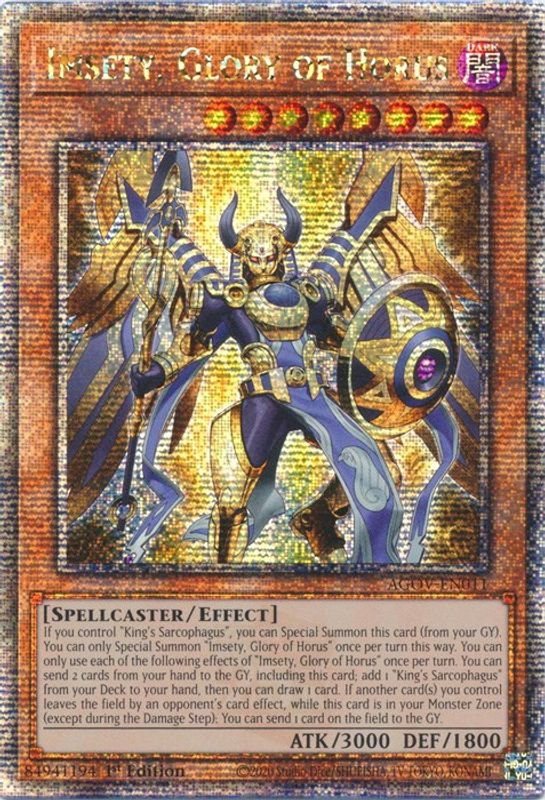 Imsety, Glory of Horus (Quarter Century Secret Rare) - AGOV-EN011 - Quarter Century Secret Rare