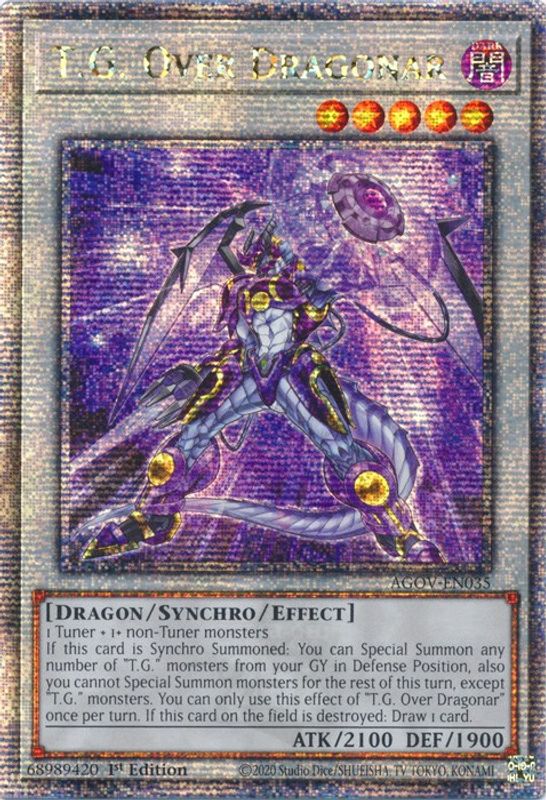 T.G. Over Dragonar (Quarter Century Secret Rare) - AGOV-EN035 - Quarter Century Secret Rare