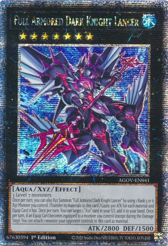 Full Armored Dark Knight Lancer (Quarter Century Secret Rare) - AGOV-EN041 - Quarter Century Secret Rare