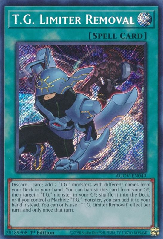 T.G. Limiter Removal - AGOV-EN049 - Secret Rare