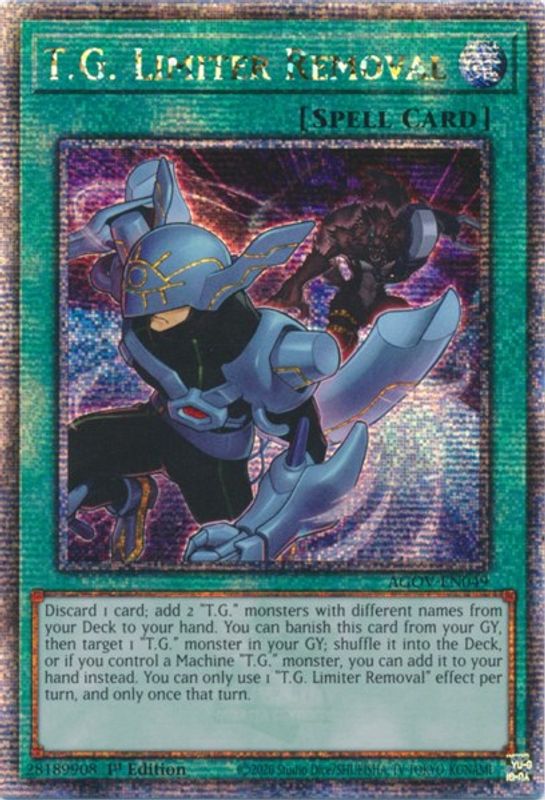 T.G. Limiter Removal (Quarter Century Secret Rare) - AGOV-EN049 - Quarter Century Secret Rare