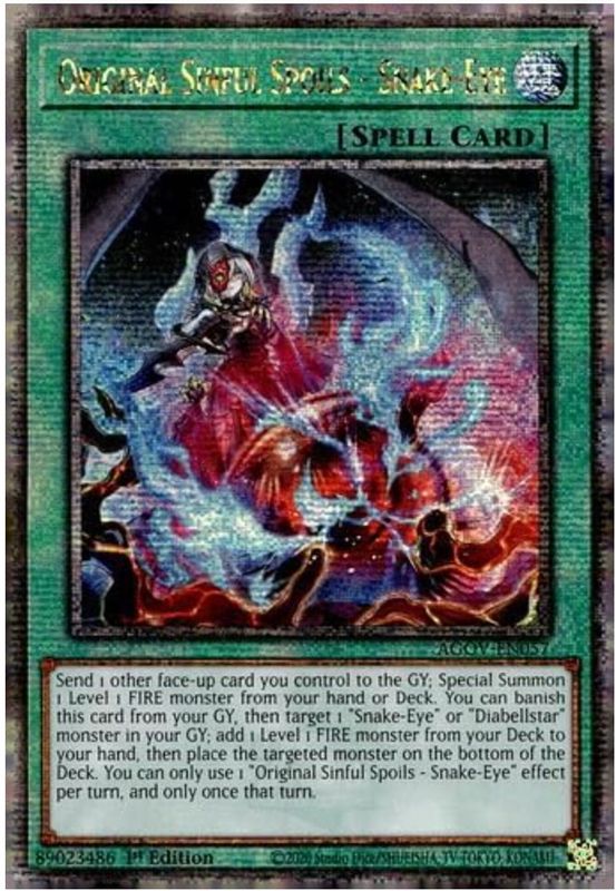 Original Sinful Spoils - Snake-Eye (Quarter Century Secret Rare) - AGOV-EN057 - Quarter Century Secret Rare