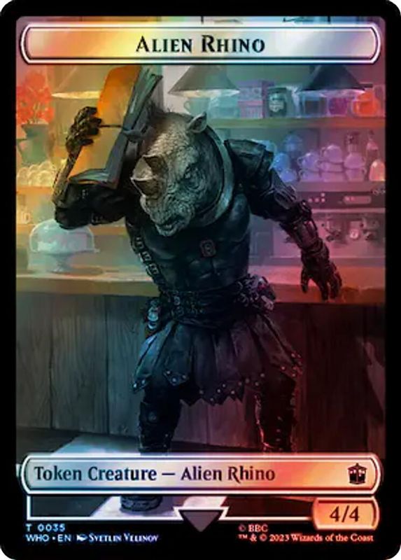 Alien Rhino // Beast Double-Sided Token (Surge Foil) - 35 // 49 - Token