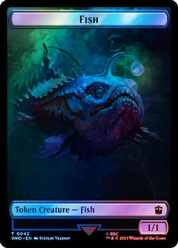 Fish // Alien Salamander Double-Sided Token  (Surge Foil) - 42 // 48 - Token