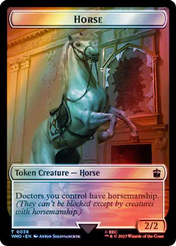 Horse // Clue (0053) Double-Sided Token (Surge Foil) - 36 // 53 - Token