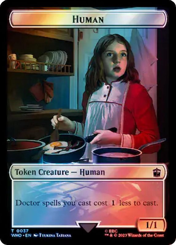 Human (0037) // Food (0057) Double-Sided Token (Surge Foil) - 37 // 57 - Token