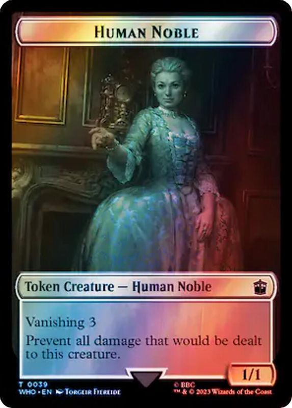 Human Noble // Beast Double-Sided Token (Surge Foil) - 39 // 49 - Token