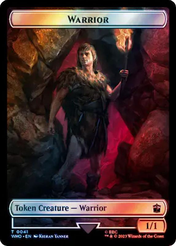 Warrior // Dinosaur Double-Sided Token (Surge Foil) - 41 // 52 - Token