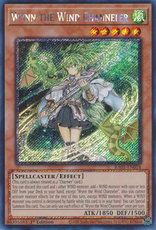 Wynn the Wind Channeler (Platinum Secret Rare) - RA01-EN018 - Platinum Secret Rare