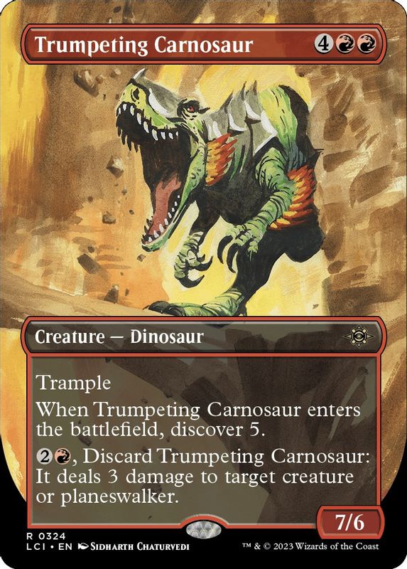 Trumpeting Carnosaur (Borderless) - 324 - Rare