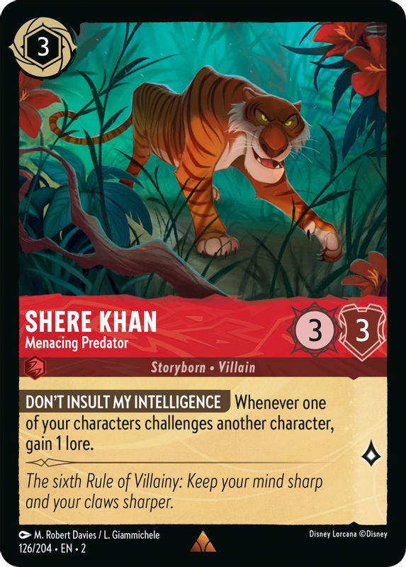 Shere Khan - Menacing Predator - 126/204 - Rare