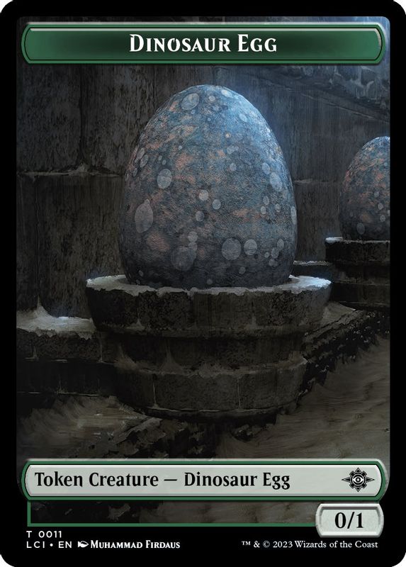 Dinosaur Egg // Dinosaur (0010) Double-Sided Token - 11 // 10 - Token