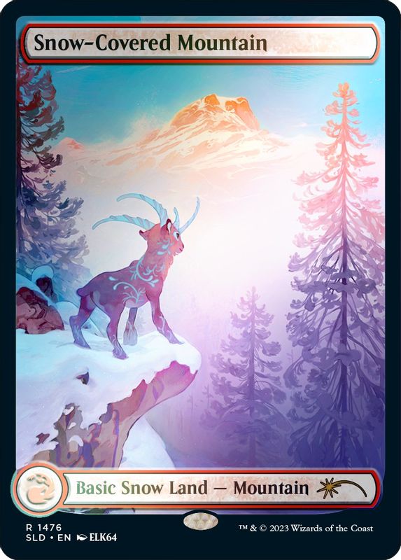 Snow-Covered Mountain (1476) (Rainbow Foil) - 1476 - Rare