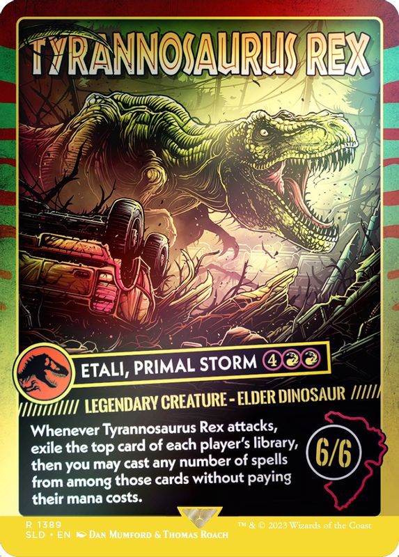 Tyrannosaurus Rex - Etali, Primal Storm (Rainbow Foil) - 1389 - Rare