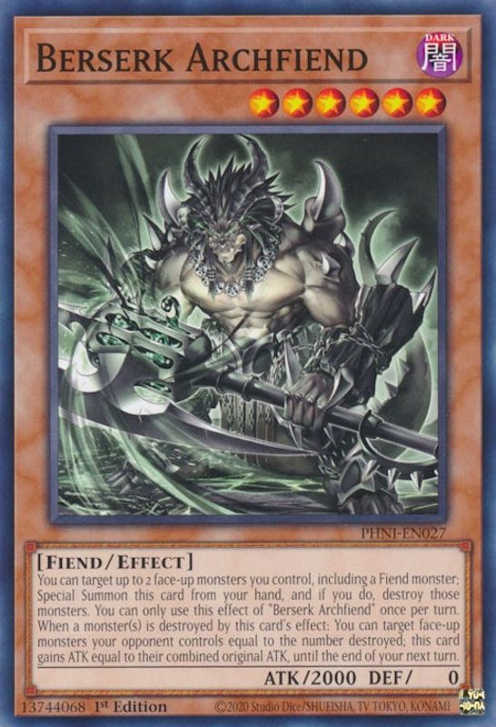 Berserk Archfiend - PHNI-EN027 - Common / Short Print