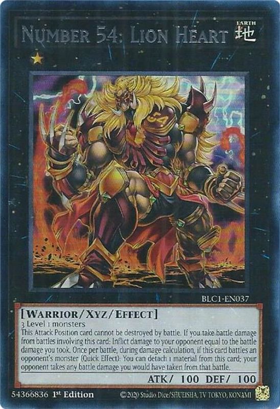 Number 54: Lion Heart (Silver) - BLC1-EN037 - Ultra Rare