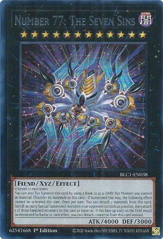 Number 77: The Seven Sins (Silver) - BLC1-EN038 - Ultra Rare