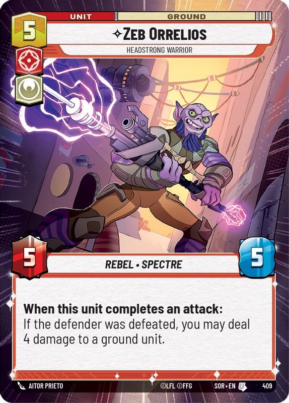 Zeb Orrelios - Headstrong Warrior (Hyperspace) - 409 - Uncommon