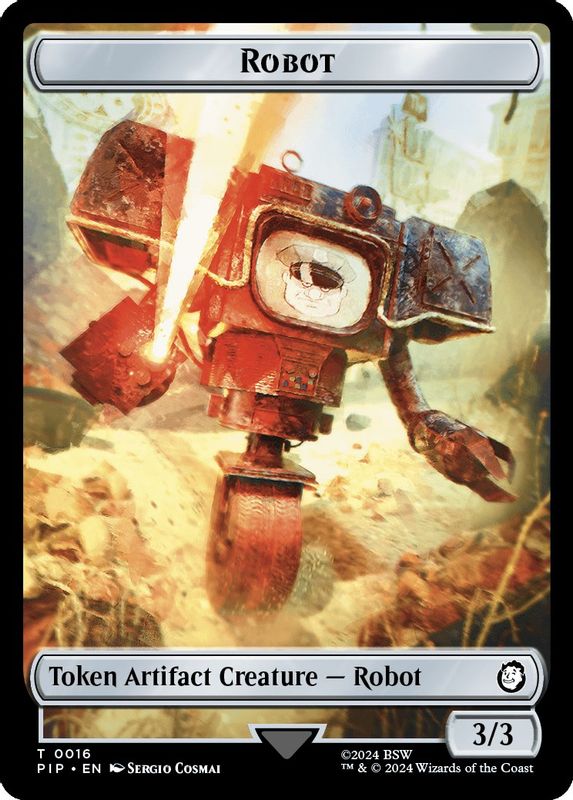 Robot // Food (0014) Double-Sided Token - 16 // 14 - Token