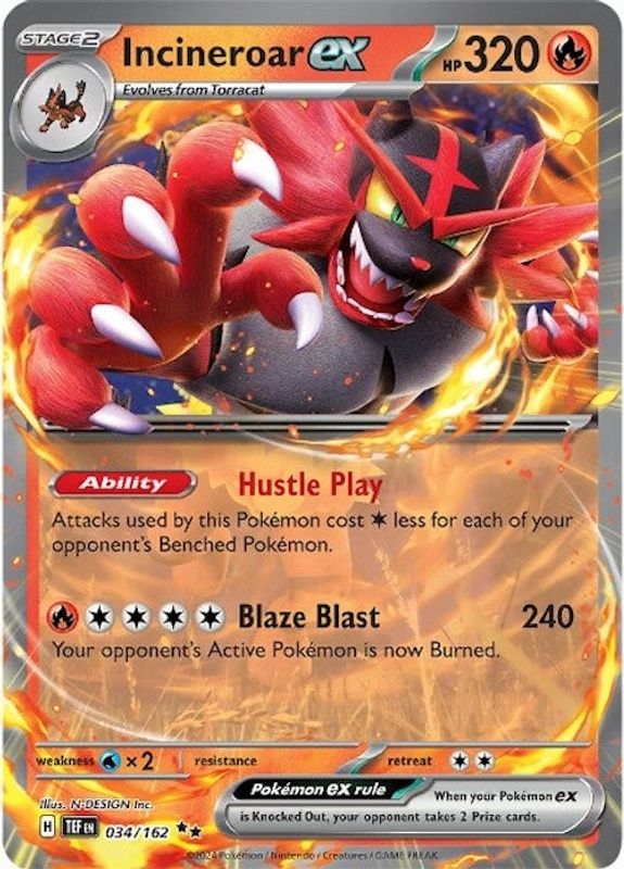 Incineroar ex - 034/162 - 034/162 - Double Rare