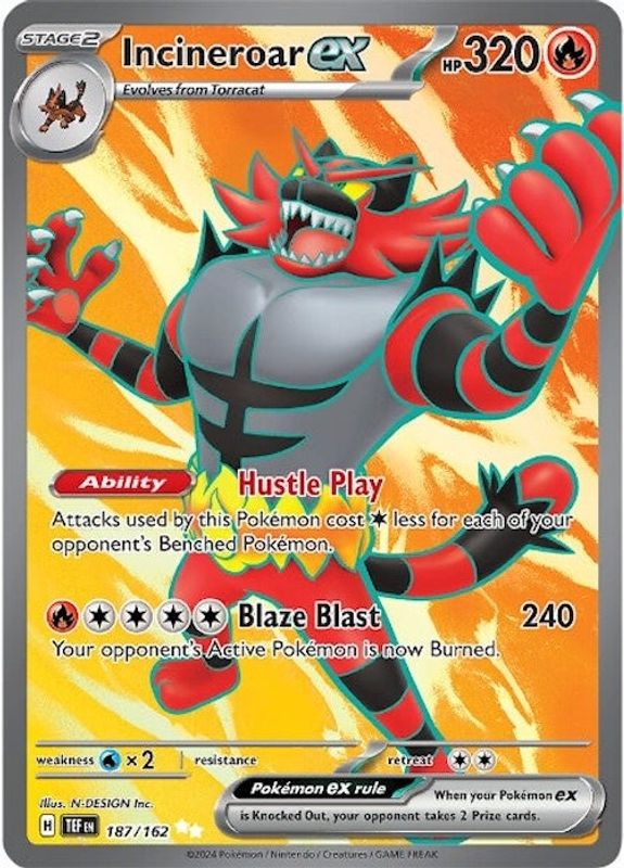 Incineroar ex - 187/162 - 187/162 - Ultra Rare