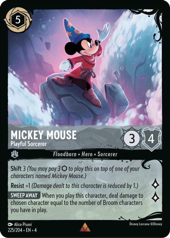 Mickey Mouse - Playful Sorcerer (225/204) - 225/204 - Rare