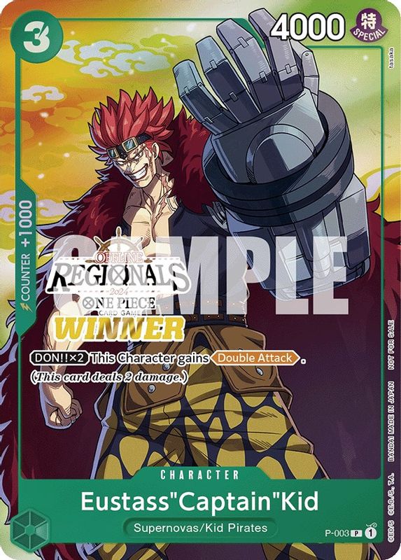 Eustass"Captain"Kid (Offline Regional 2024 Vol. 2) [Winner] - P-003 - Promo