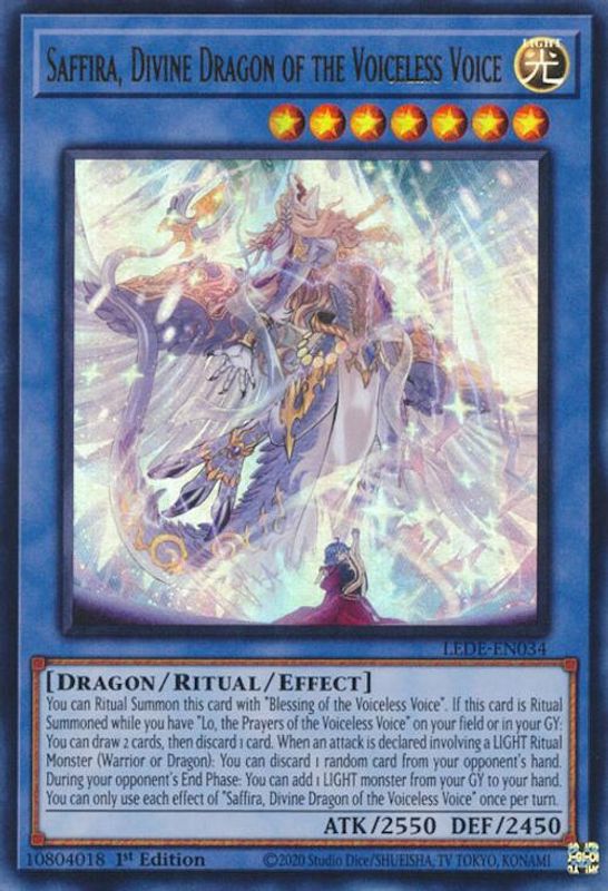 Saffira, Divine Dragon of the Voiceless Voice - LEDE-EN034 - Ultra Rare