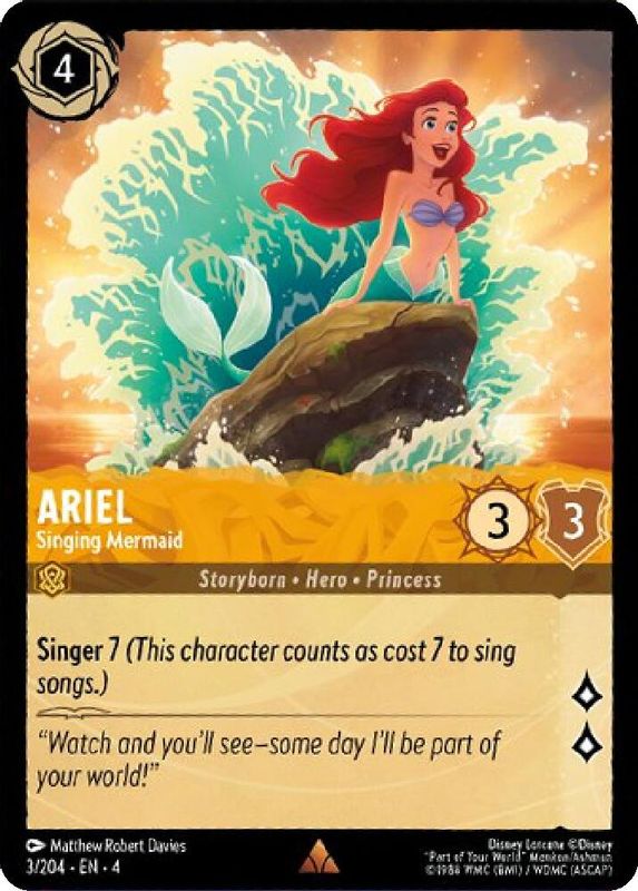 Ariel - Singing Mermaid - 3/204 - Rare