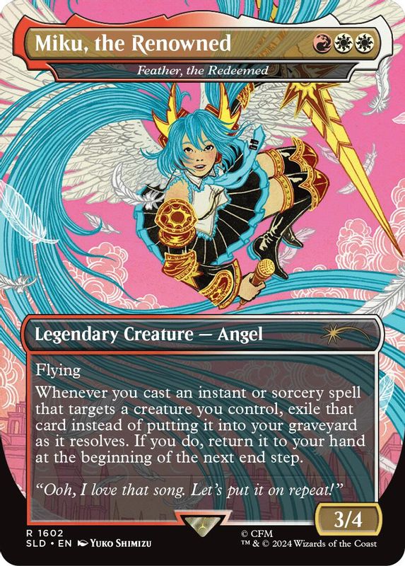 Miku, the Renowned - Feather, the Redeemed (Rainbow Foil) - 1602 - Rare