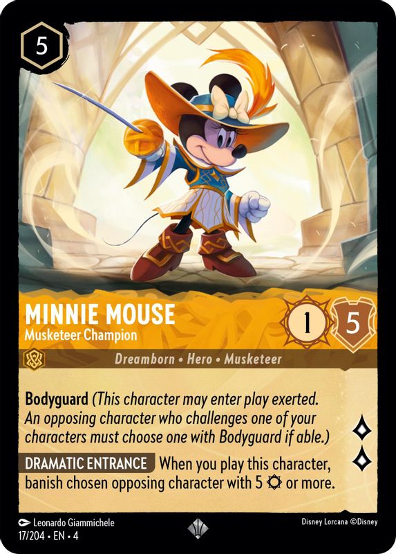 Minnie Mouse - Musketeer Champion - 17/204 - Super Rare