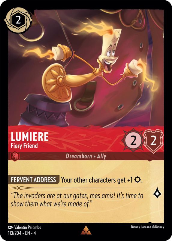 Lumiere - Fiery Friend - 113/204 - Rare