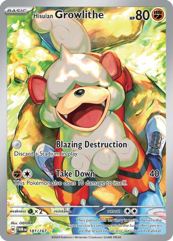 Hisuian Growlithe - 181/167 - 181/167 - Illustration Rare