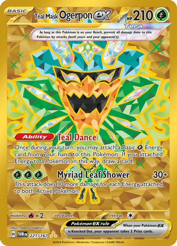 Teal Mask Ogerpon ex - 221/167 - 221/167 - Hyper Rare